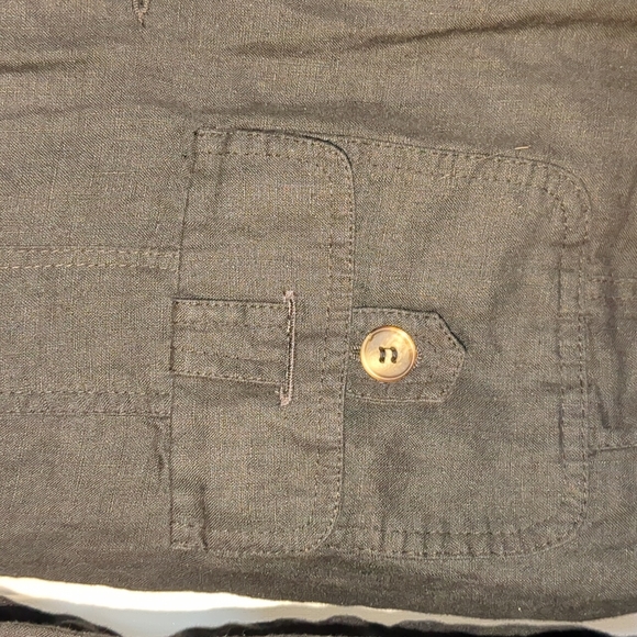 St - Trop Black Linen Light Weight Utility Jacket Pockets Euro 38 - 6 - Picture 4 of 8